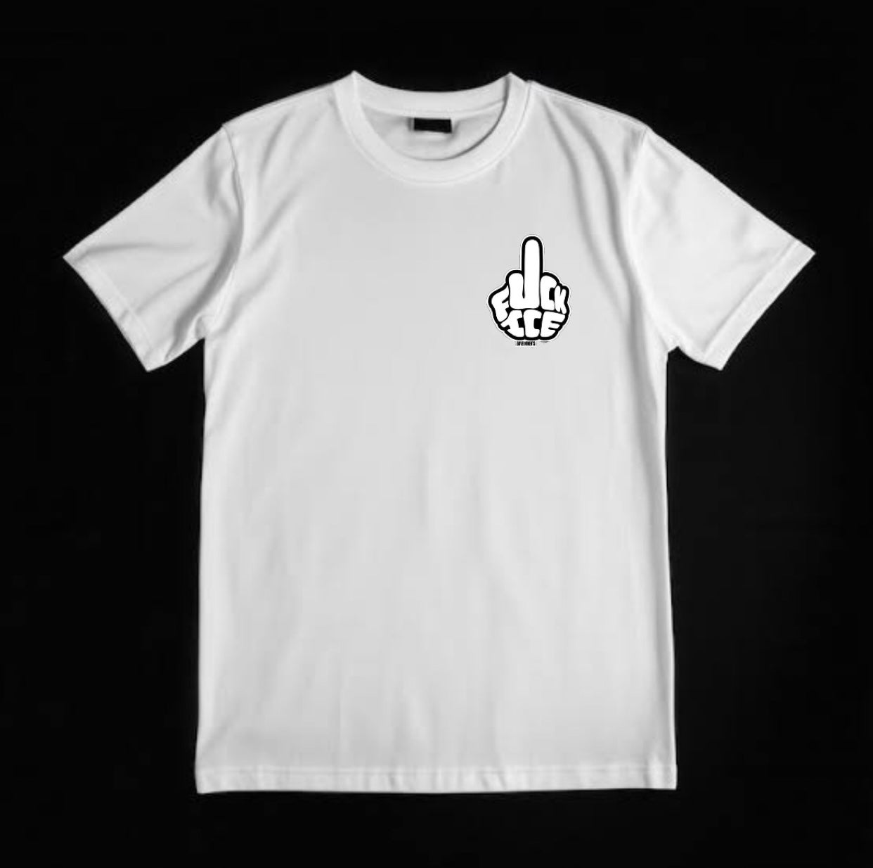 Middle Finger "FUCK ICE" White T-Shirt